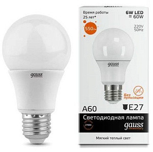 Лампа Gauss LED Elementary A60 6W E27 2700K 