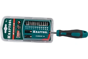 Набор KRAFTOOL отвертка-битодержатель с насадками X-Drive-14 14 предметов