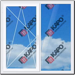 Готовое окно ПВХ REHAU 1440*1450 двухстворчатое двухкамерное