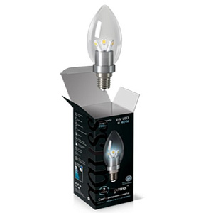 Лампа Gauss LED Candle Crystal clear 3W E14 4100K 