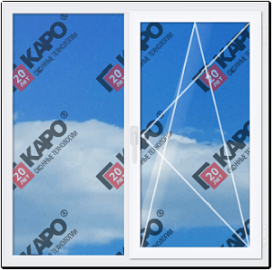 Готовое окно ПВХ REHAU 1440*1450 двухстворчатое двухкамерное