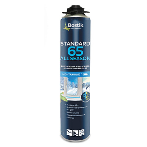 Пистолетная полиуретановая всесезонная пена Bostik Standard 65 All SEASON 750 мл 10221